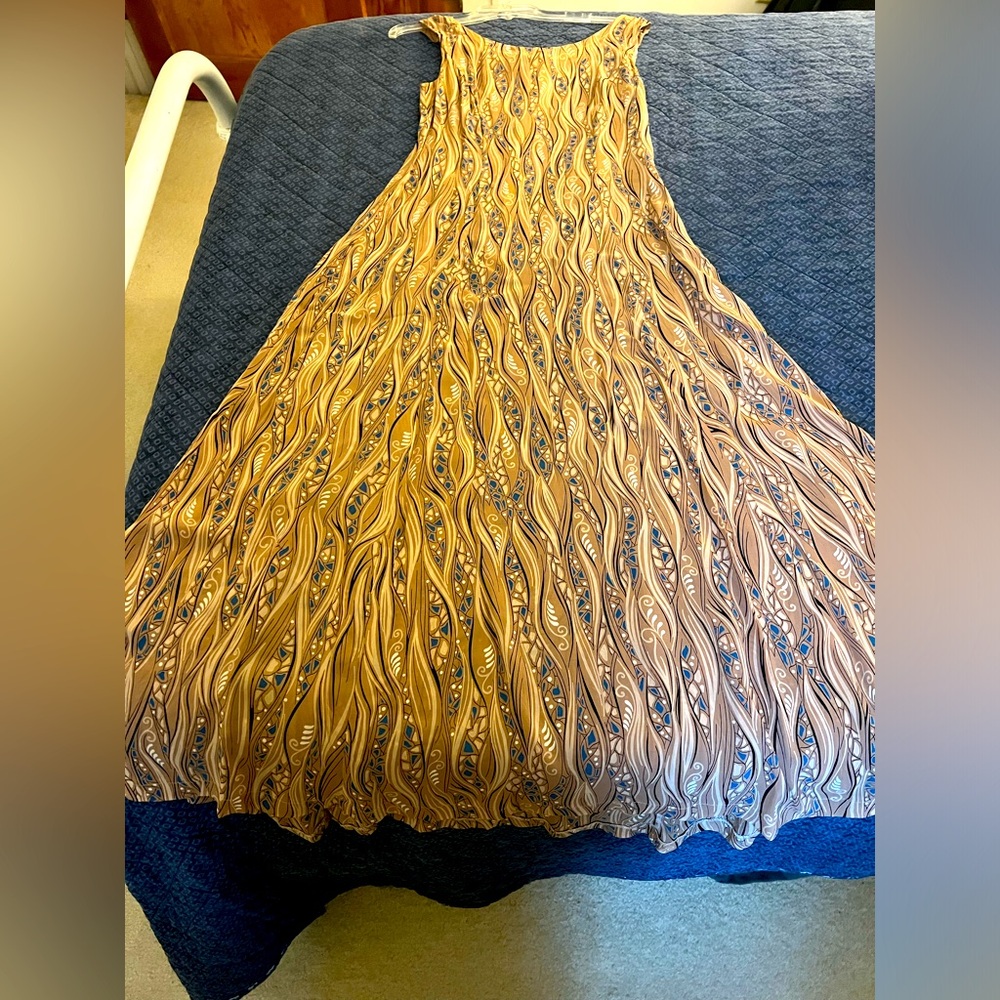 Ankle length (I am 5’9”,  135 lbs) dress. Unlined. Worn a couple of times.